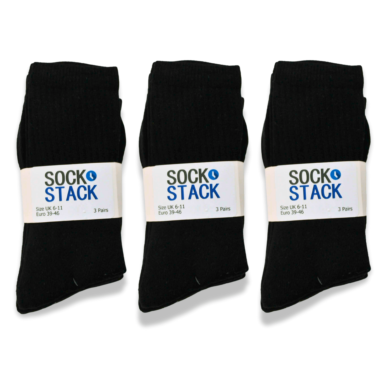30 Pairs Mens Cotton Rich Performance Sport Socks Outdoor Athletics Running Hiking Football Black Grey White Sock Cushioned Anti-Blister Moisture-Wicking Breathable Comfortable UK 6-11 by Sock Stack