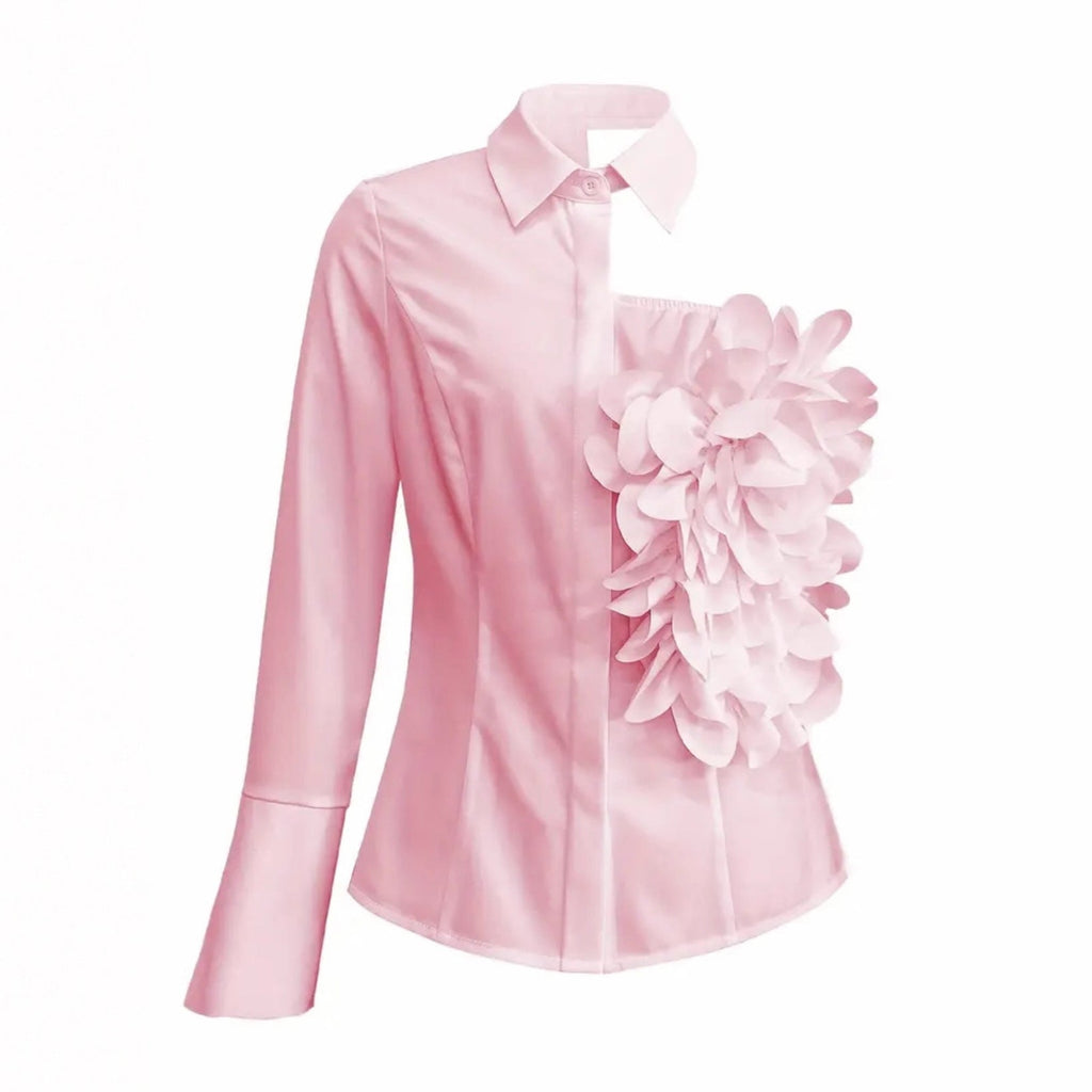 White Blouse With A One-shoulder TOP