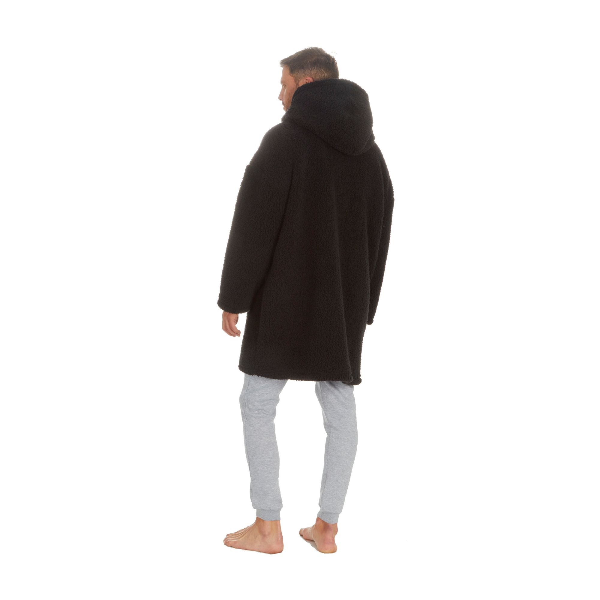 Mens Borg Fleece Hoodie: Oversized Sherpa Wearable Hooded Blanket