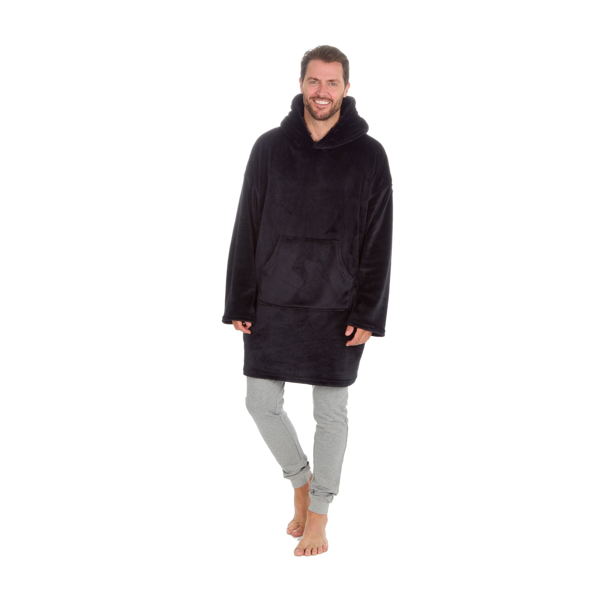 Mens Borg Fleece Oversized Hoodie | Cozy Wearable Blanket with Long Sleeves