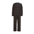 Mens Fleece Long Sleeve Top Pyjamas Sets Fleece Winter Checked PJ Set