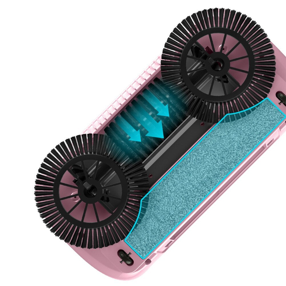 3-in-1 Hand Push Sweeper Broom & Dustpan Set - Cordless Floor Cleaning System with Mop