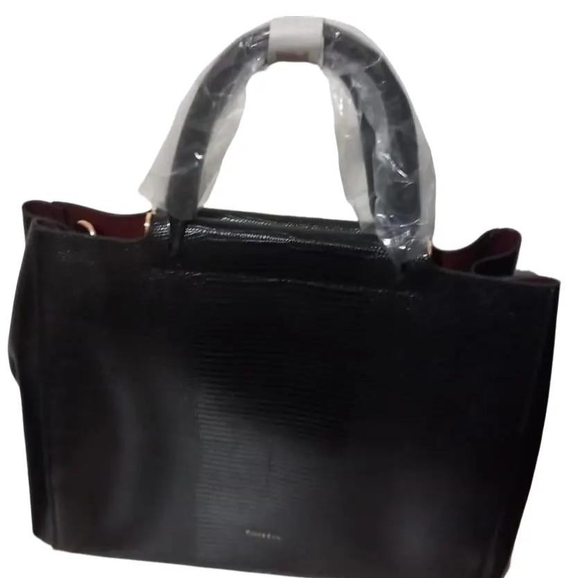 Leather effect handbag with removable shoulder 6627