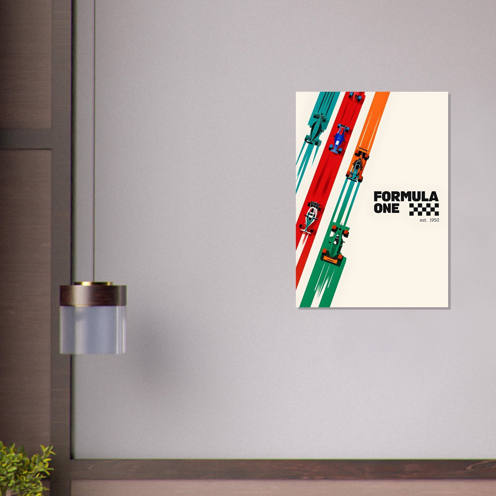 Retro Racing Poster - Vintage Matte Wall Art | Classic Car Motorsport Print for Home Decor