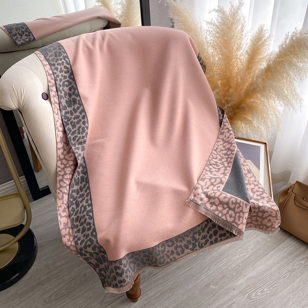 Women's Luxury Leopard Print Artificial Cashmere Scarf