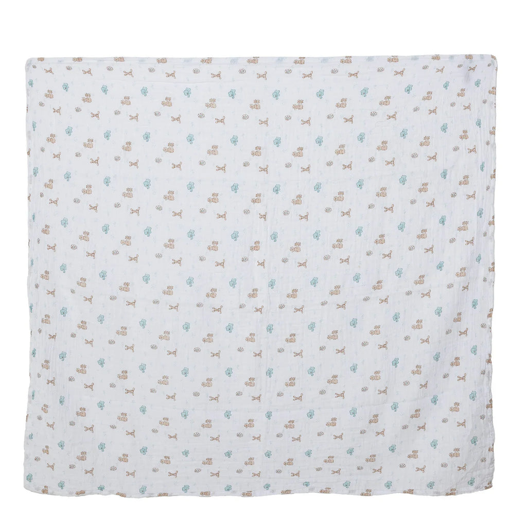 Little Dreams Girl Muslin Blanket - White