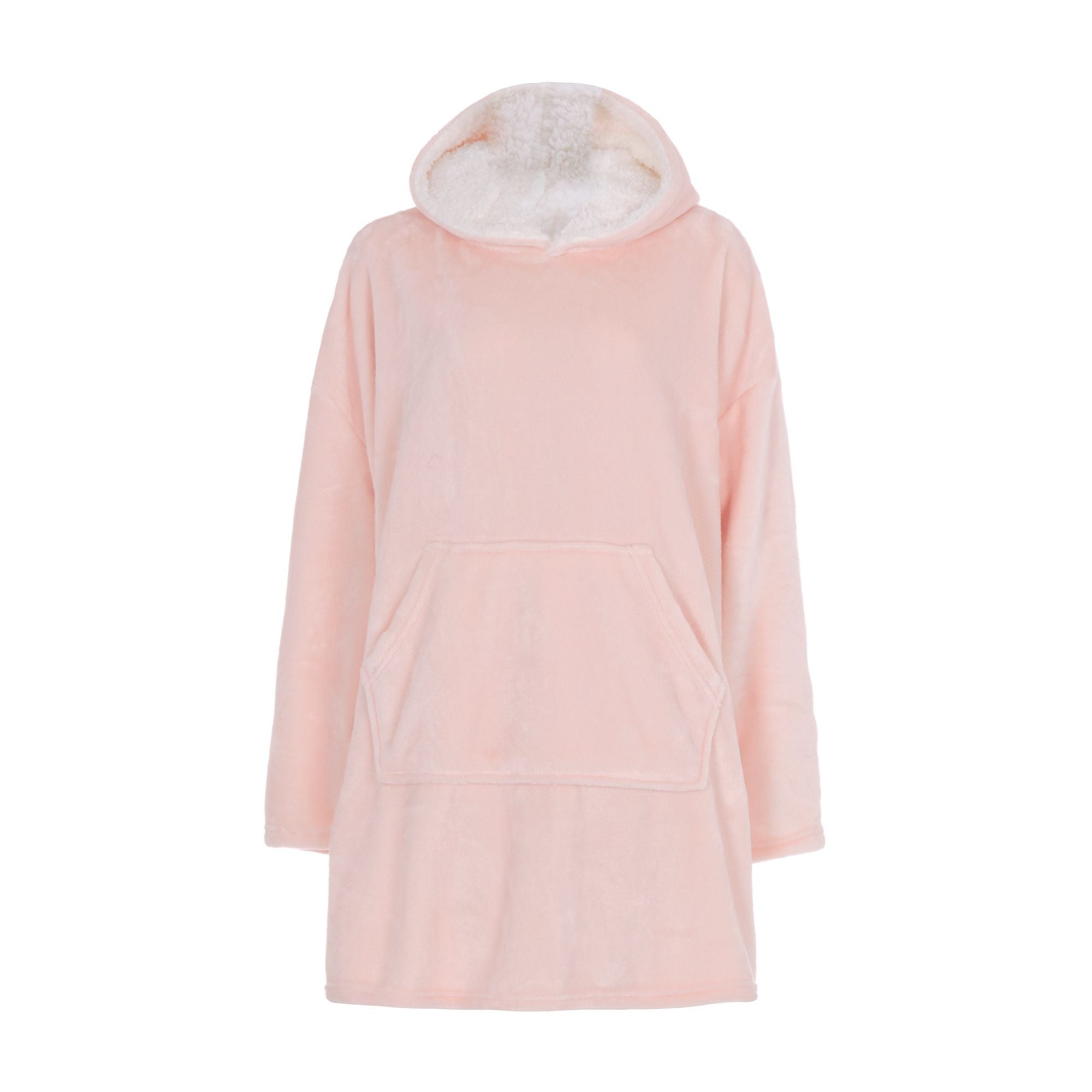 Ladies Sherpa Fleece Hooded Blanket: Zip Up Oversized Hoodie Wearable Blanket