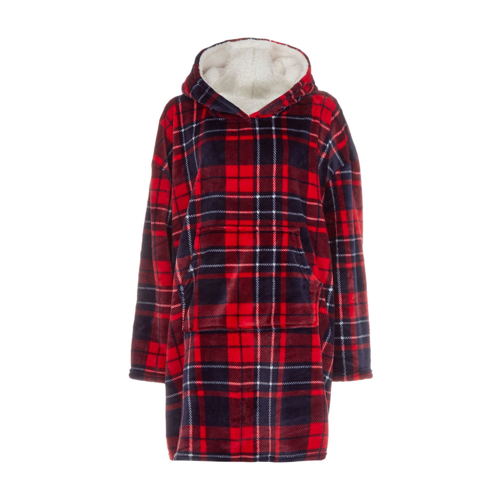 Ladies Fleece Donut Printed Oversized Blanket Hoodie with Kangaroo Pockets