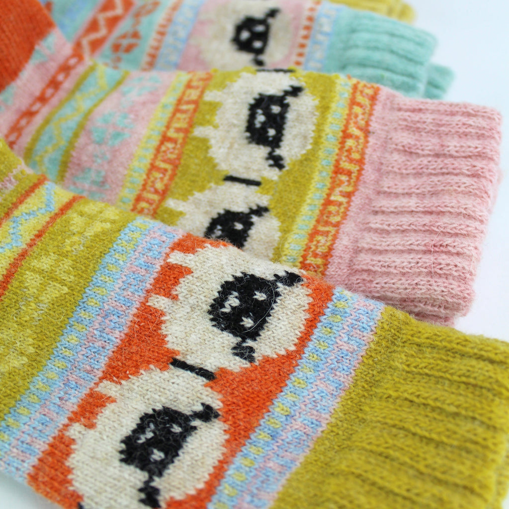 Ladies 6 Pack Alpaca Socks with Sheep Pattern