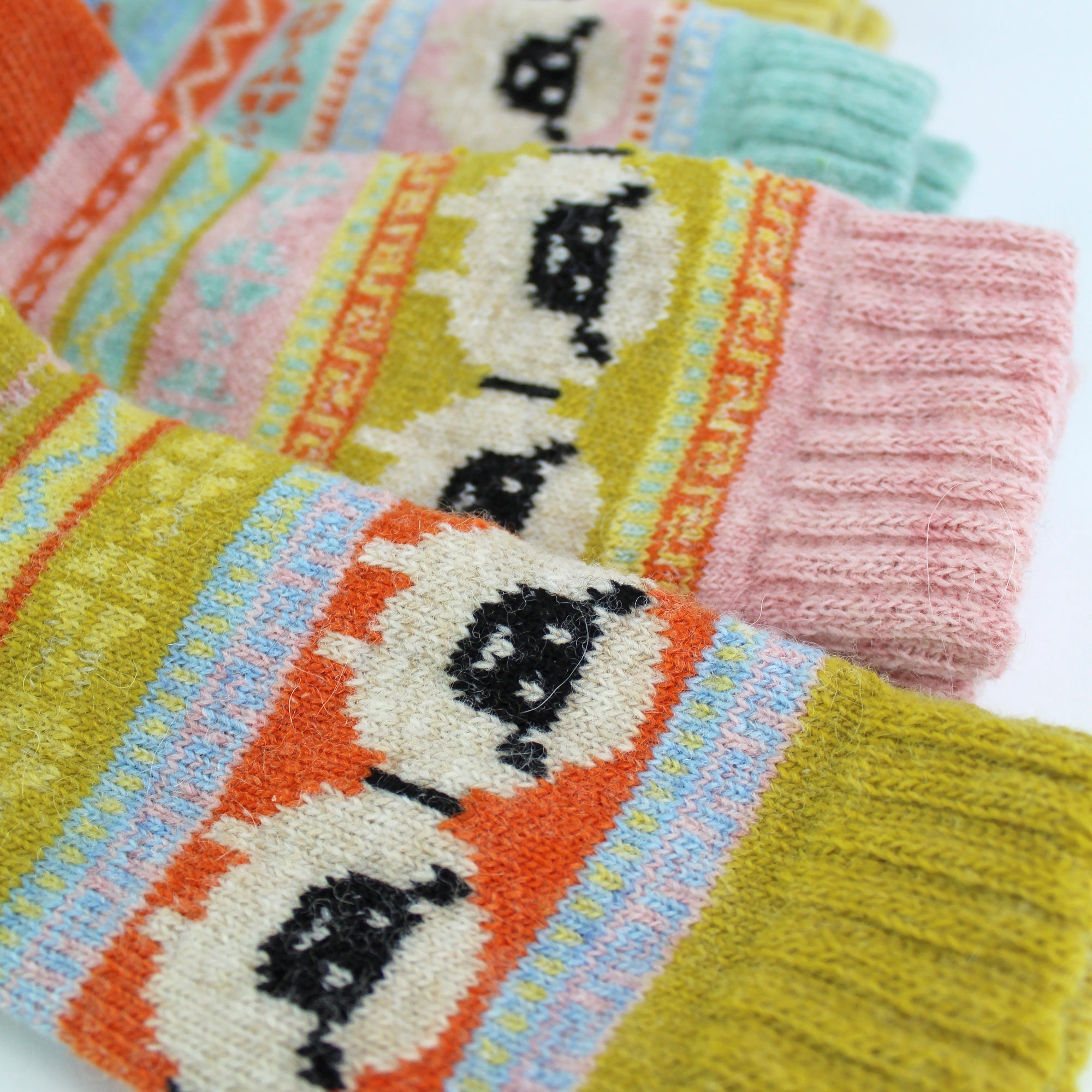Ladies 6 Pack Alpaca Socks with Sheep Pattern
