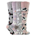 4 Pairs Long Soft Lounge Bed Socks for Ladies