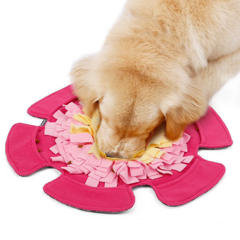 Flower-shaped dog yoga mat