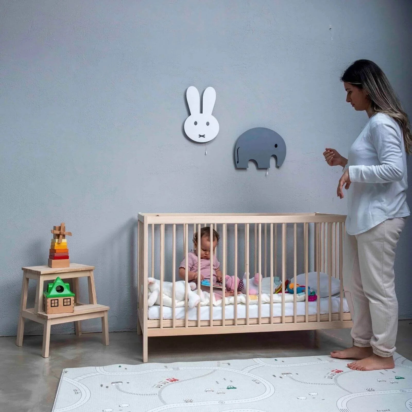 Kukka Natural Wood 2-Level Cot 60x120 cm
