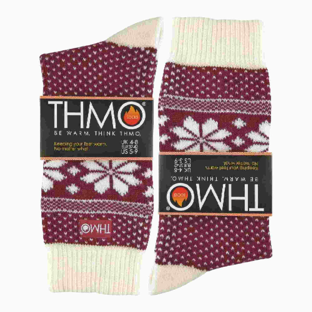 1 Pack Ladies Vintage Nordic Fairisle Winter Thermal Wool Blend Socks