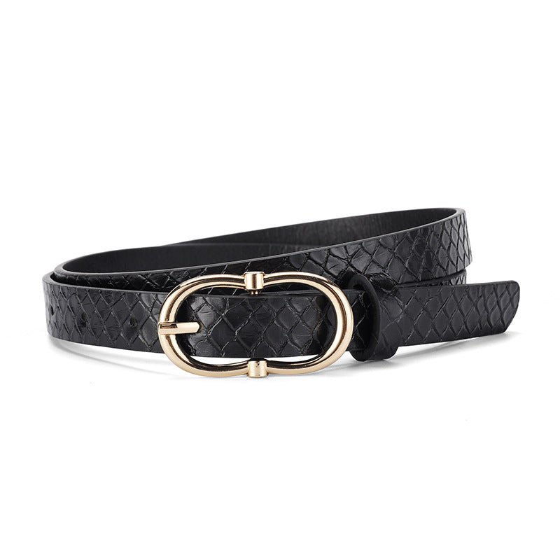 Versatile Snake Print Leather Belt For Women