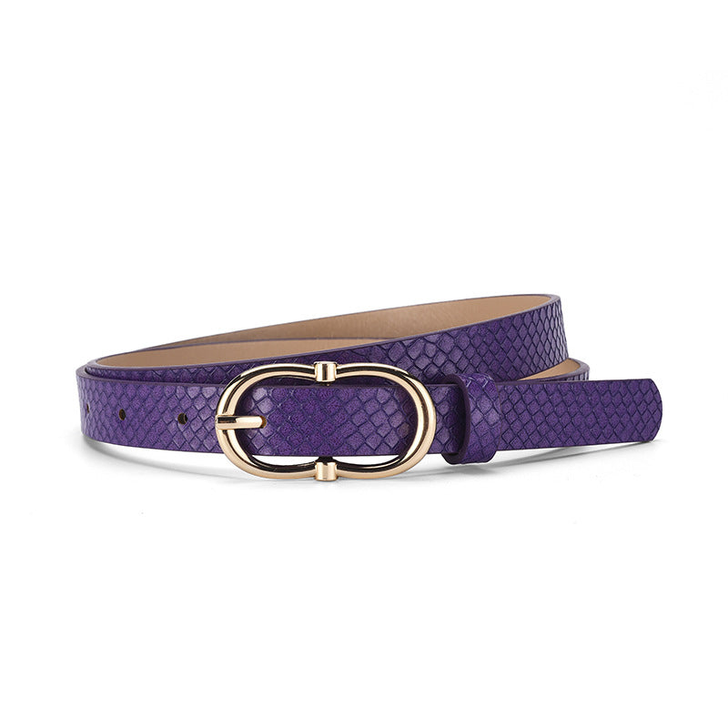 Versatile Snake Print Leather Belt For Women