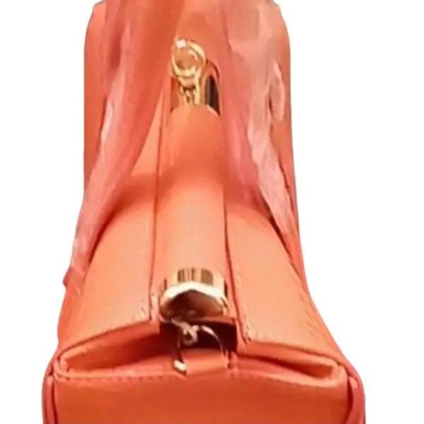 Biface rigid crocodile effect handbag