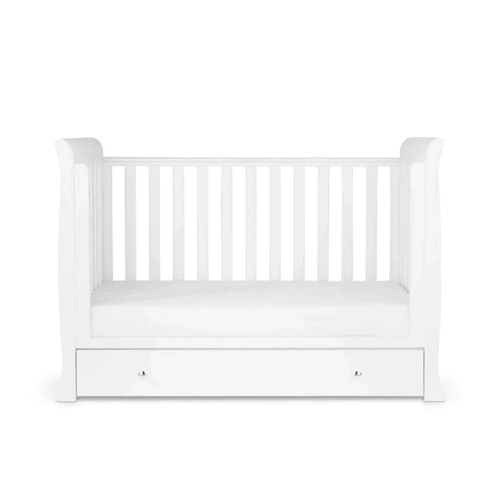 Ickle Bubba Snowdon Mini Cot Bed White - Premium Pocket Sprung Mattress