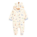 HelloBaby Newborn Boy Hooded Jumpsuit - Ecru