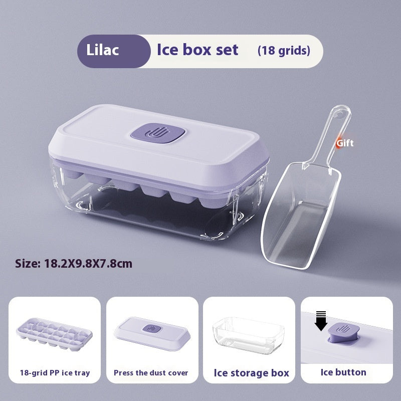 32 Grid Silicone Ice Cube Tray Mould With Lid Shovel Storage Box Remove With One Click Ice Maker DIY Whiskey Cocktail Tools Summer Kitchen Gadgets