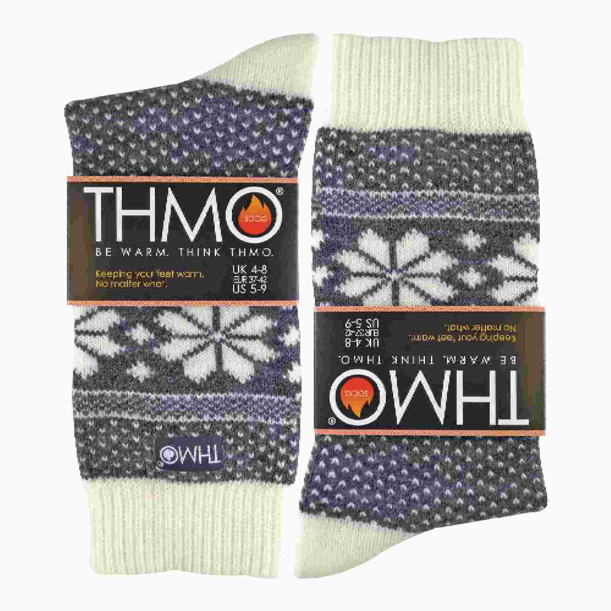 1 Pack Ladies Vintage Nordic Fairisle Winter Thermal Wool Blend Socks