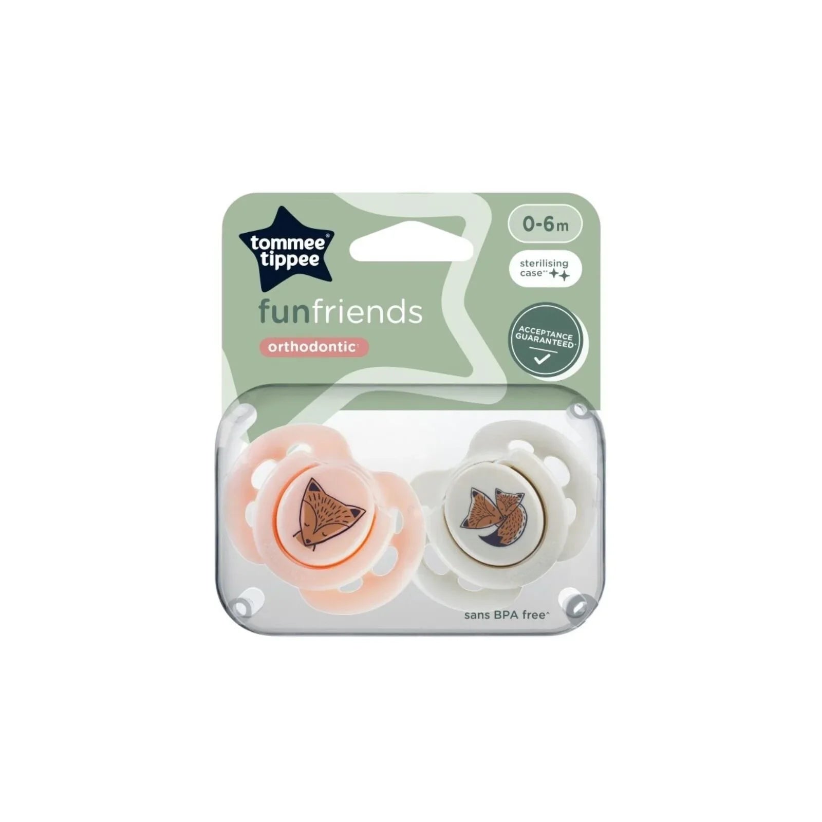Tommee Tippee Fun Style Soother 0-6 months Pack of 2 Assorted