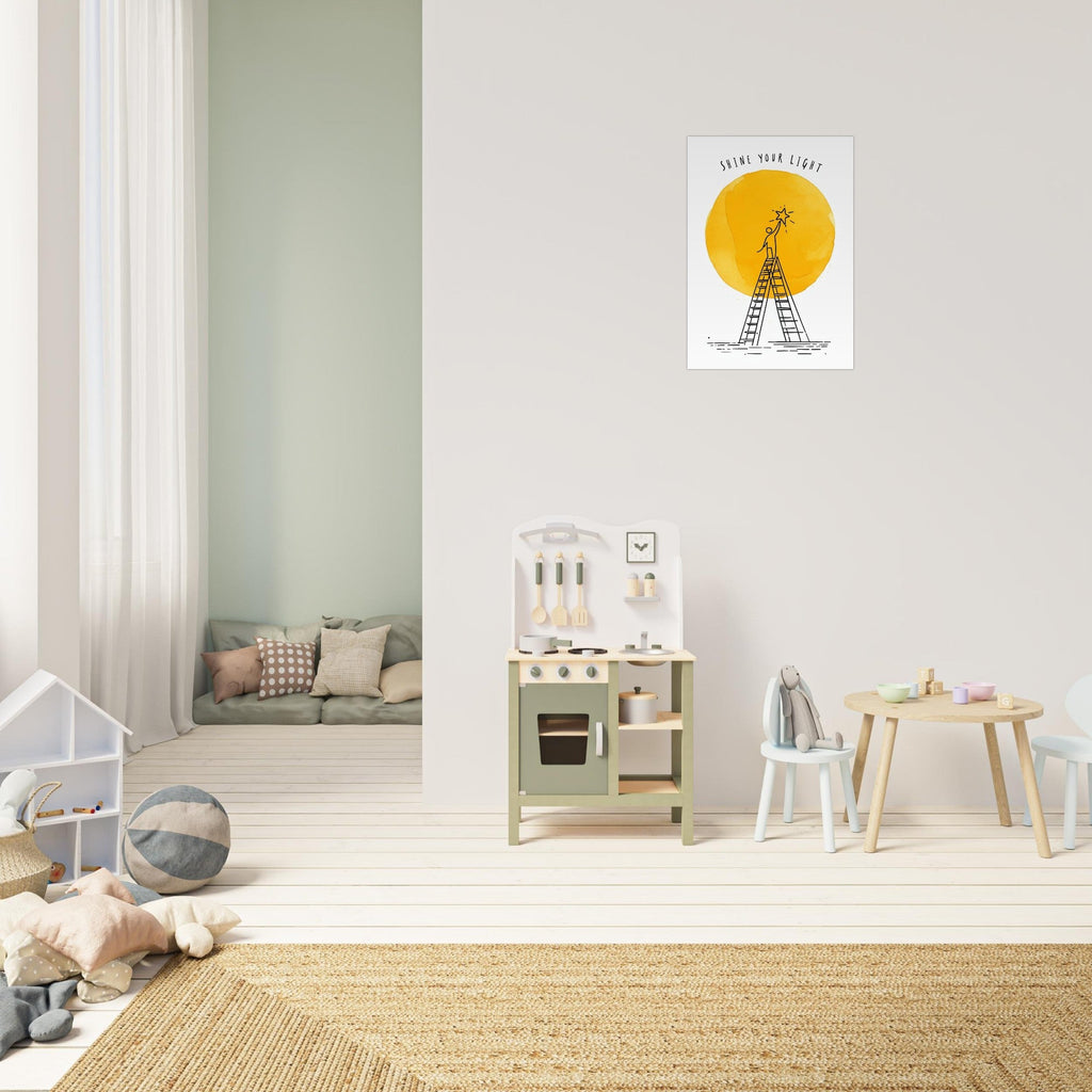 Shine Your Light Poster - Minimalist Inspirational Wall Art - Motivational Print for Home & Office Decor