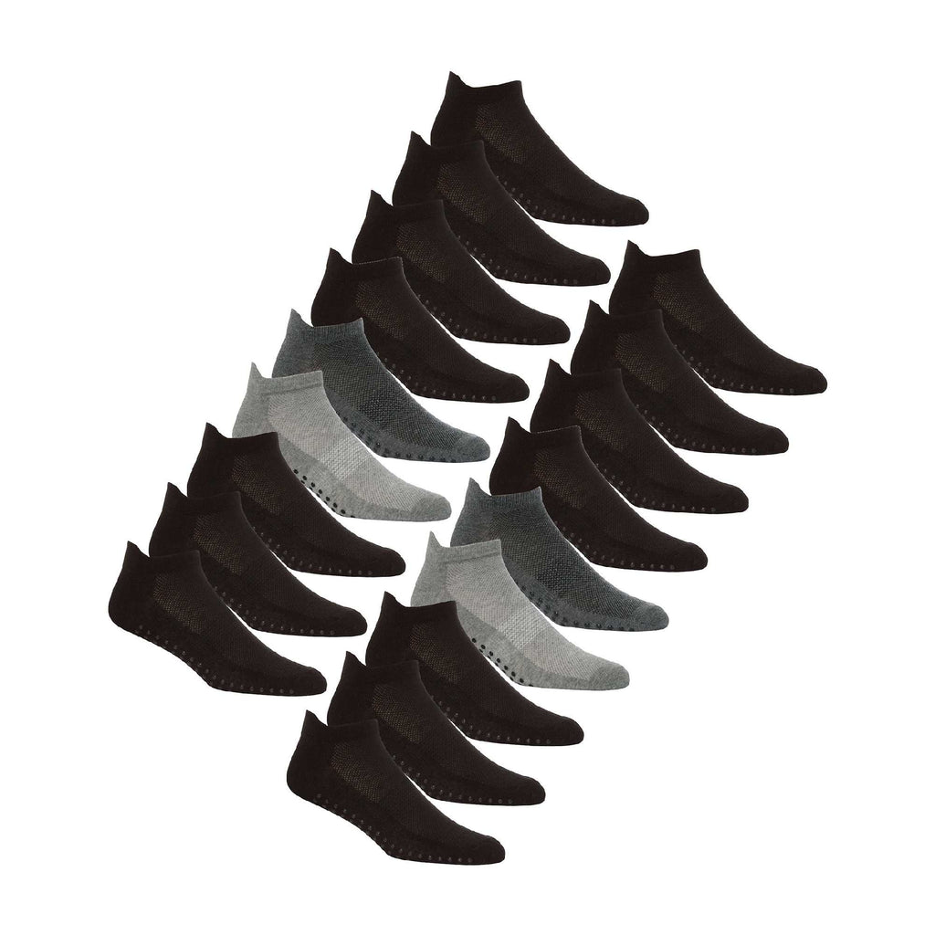 Mens Low Cut Trainer Gym Socks with Grips (Multipack Options)
