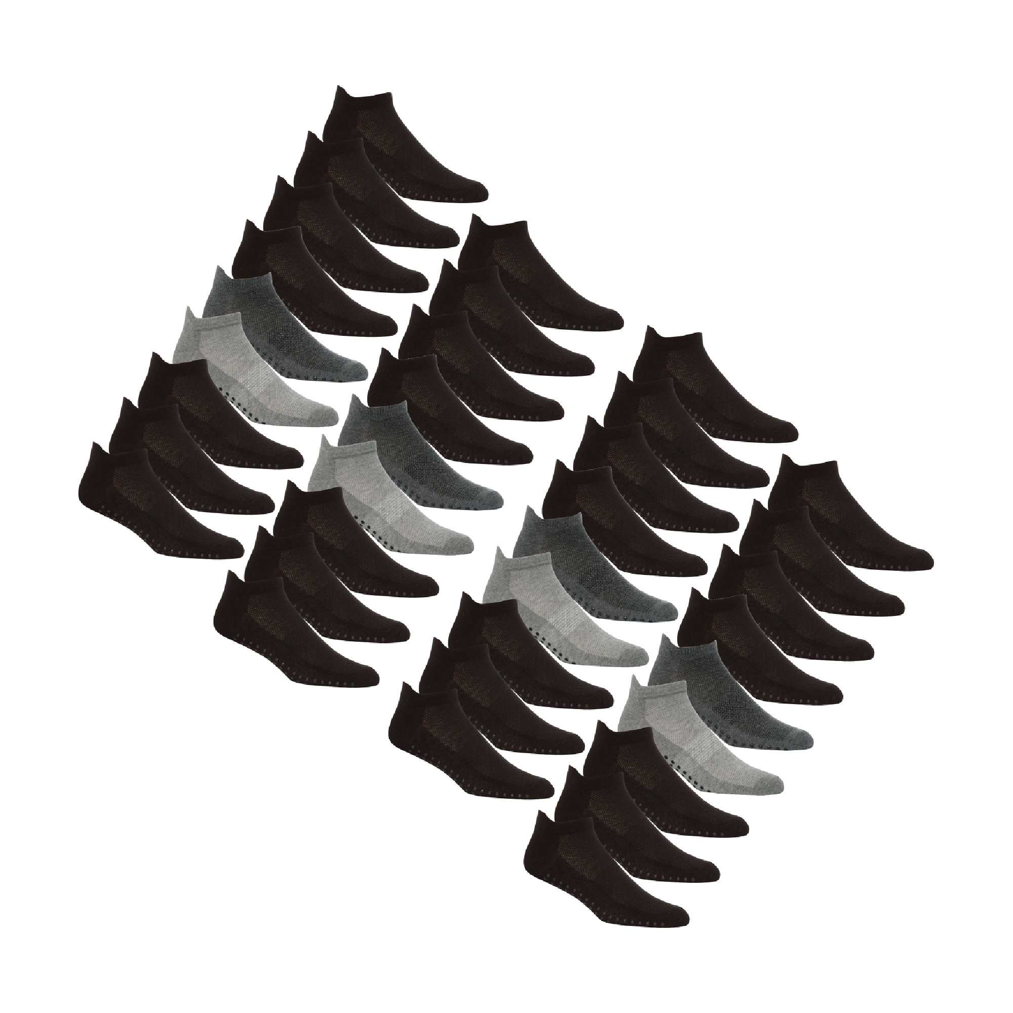 Mens Low Cut Trainer Gym Socks with Grips (Multipack Options)
