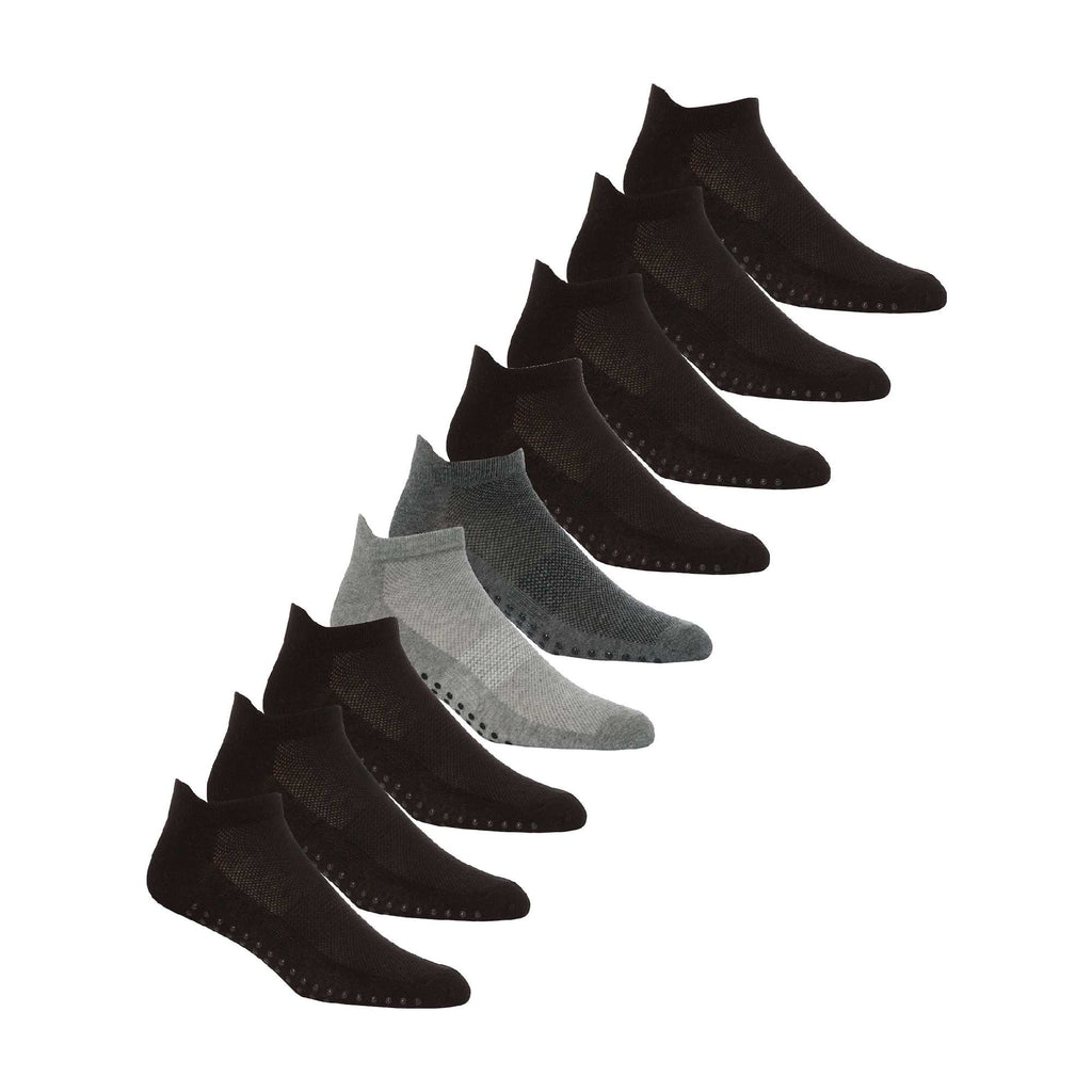 Mens Low Cut Trainer Gym Socks with Grips (Multipack Options)