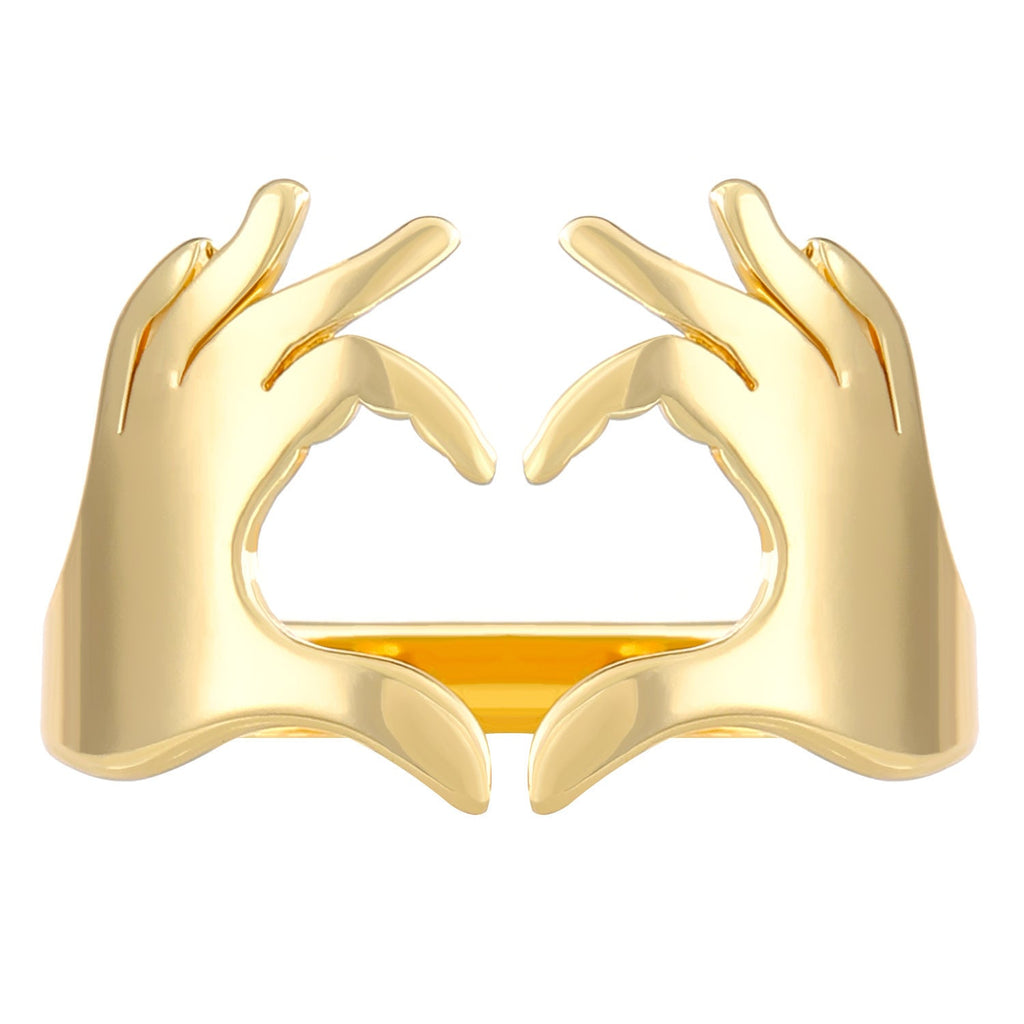 Fashion Love Heart Romantic Hands Ring