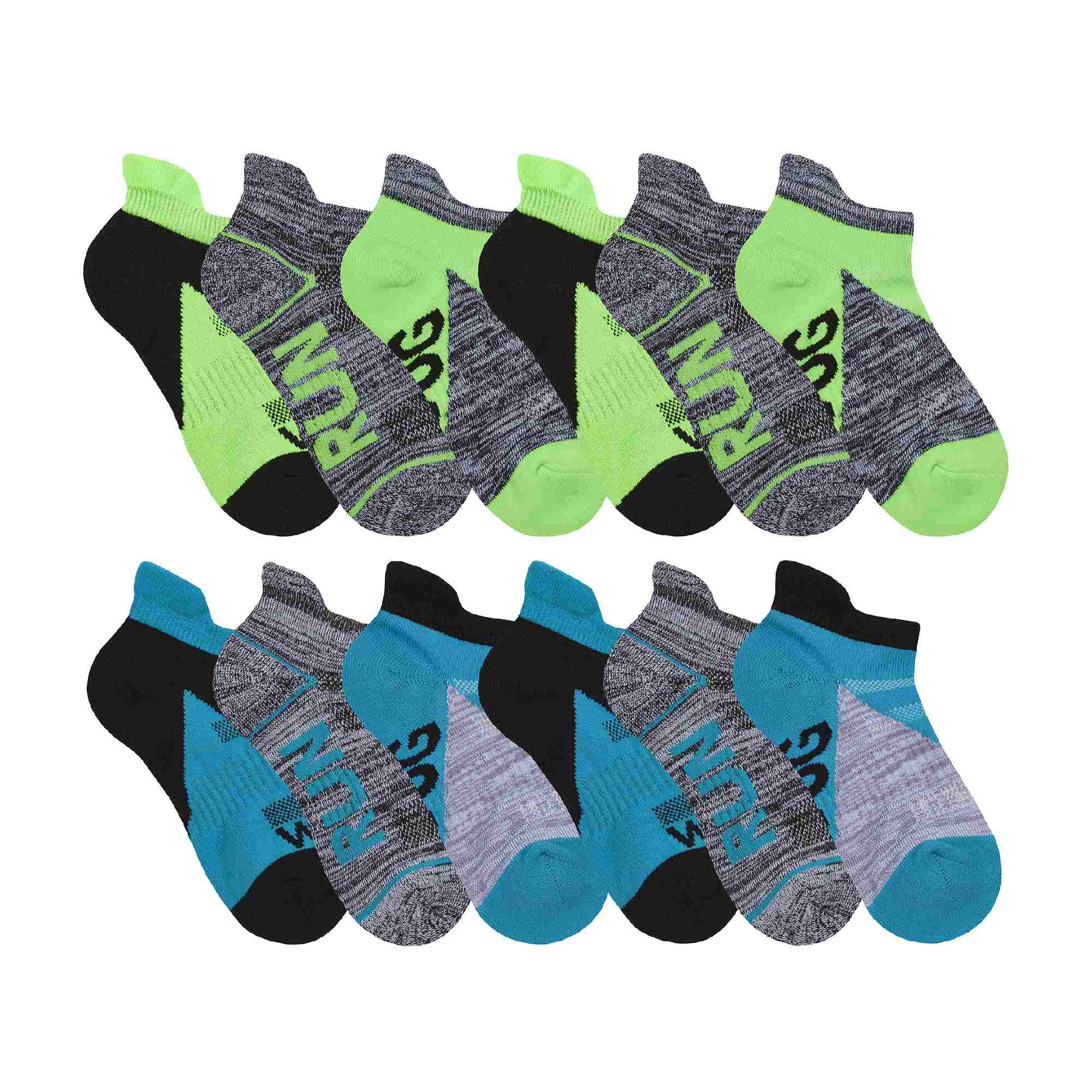 12 Pack Kids Space Dyed Breathable Trainer Liner Socks