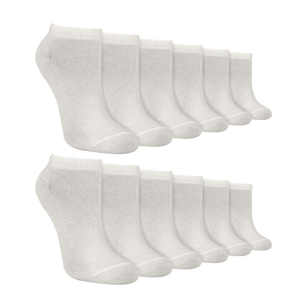 12 Pack Kids Soft Breathable Bamboo Trainer Liner Socks Ideal for PE