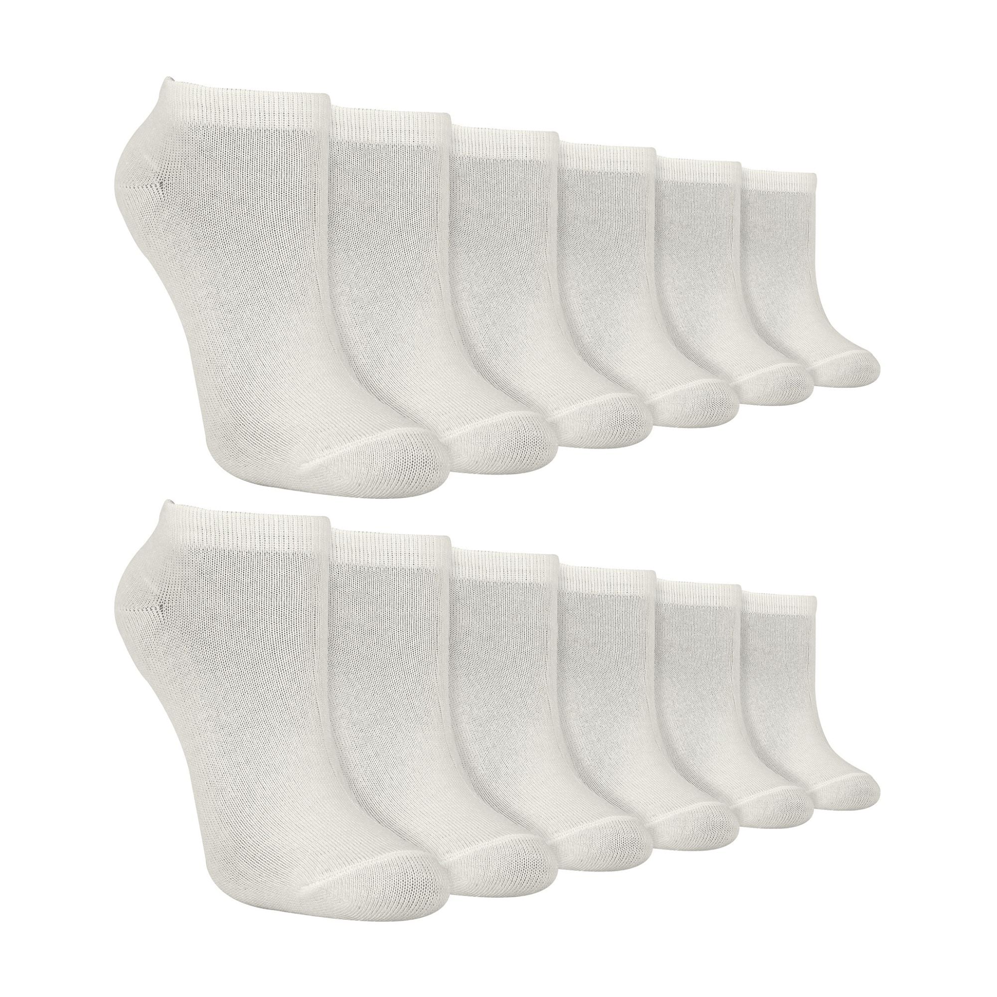 12 Pack Kids Soft Breathable Bamboo Trainer Liner Socks Ideal for PE