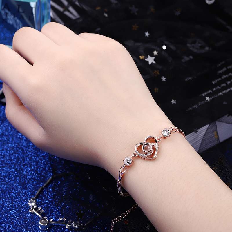 100 Languages I Love You Heart-shaped Bracelet Korean Personalized Graceful And Wild Girlfriends' Gift Valentine's Day Gift