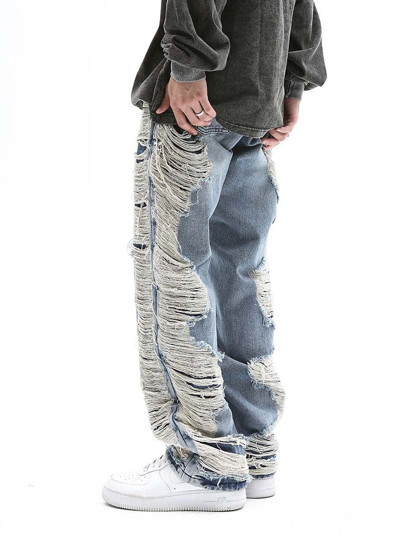 Men’s Worn Out Cat Whisker Jeans
