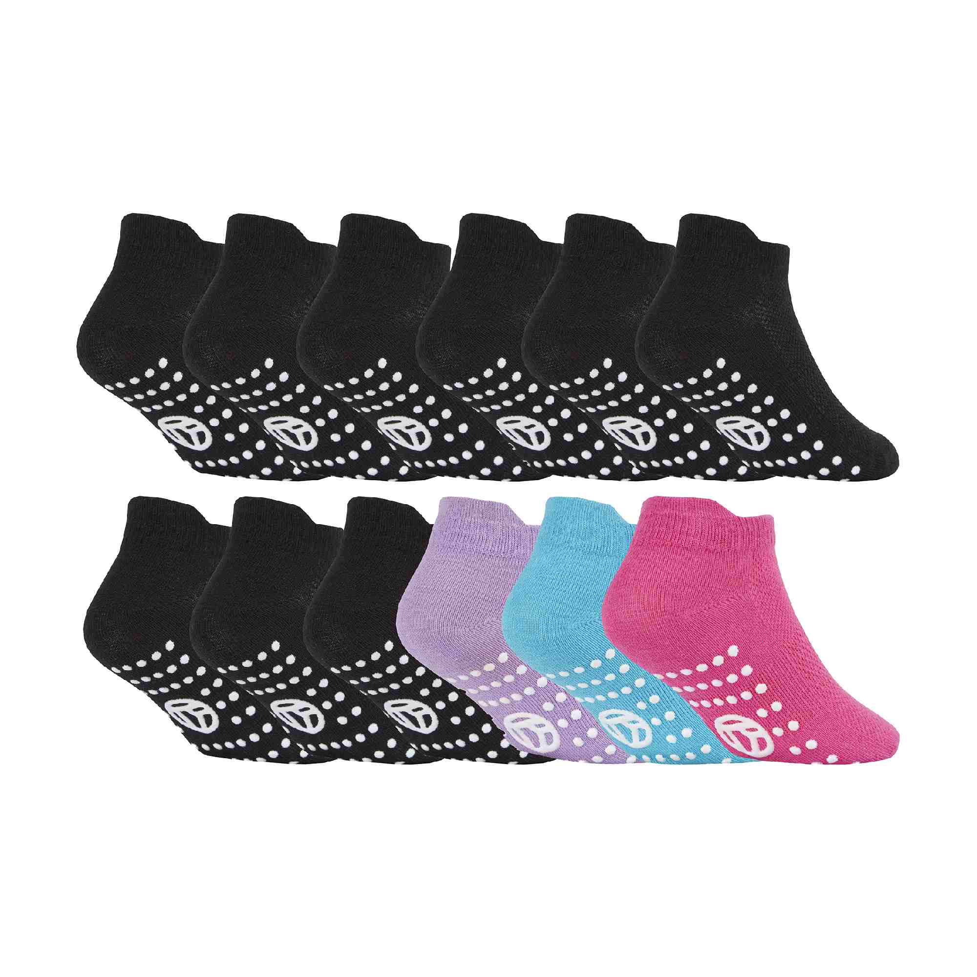 12 Pack Kids Ankle Non Slip Breathable Cotton Gym Socks
