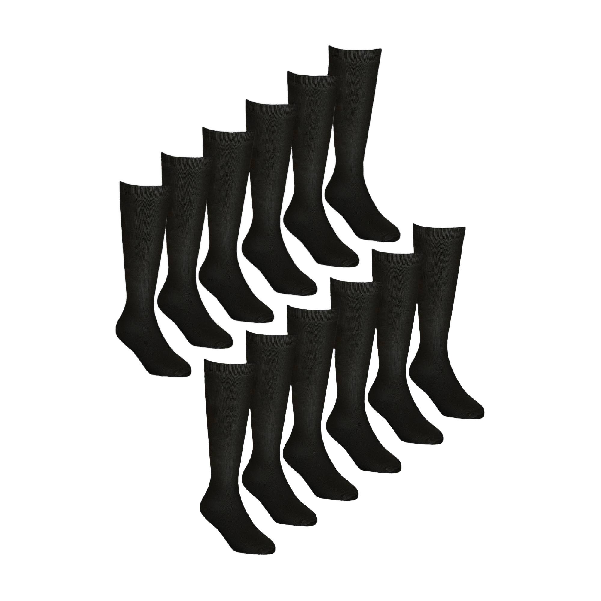 12 Pack Girls Soft Breathable Knee High Bamboo Socks