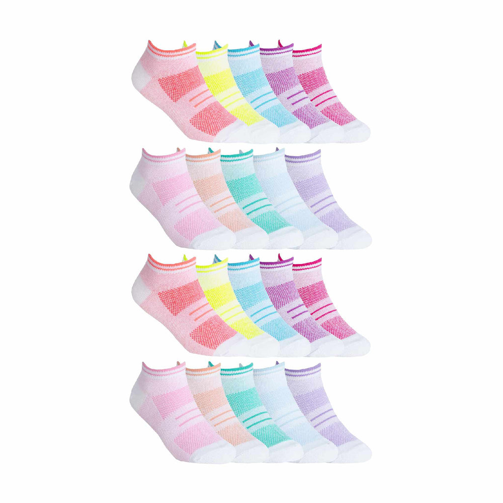 Girls Mesh Insert Low Cut Trainer Socks (Multipack Options)