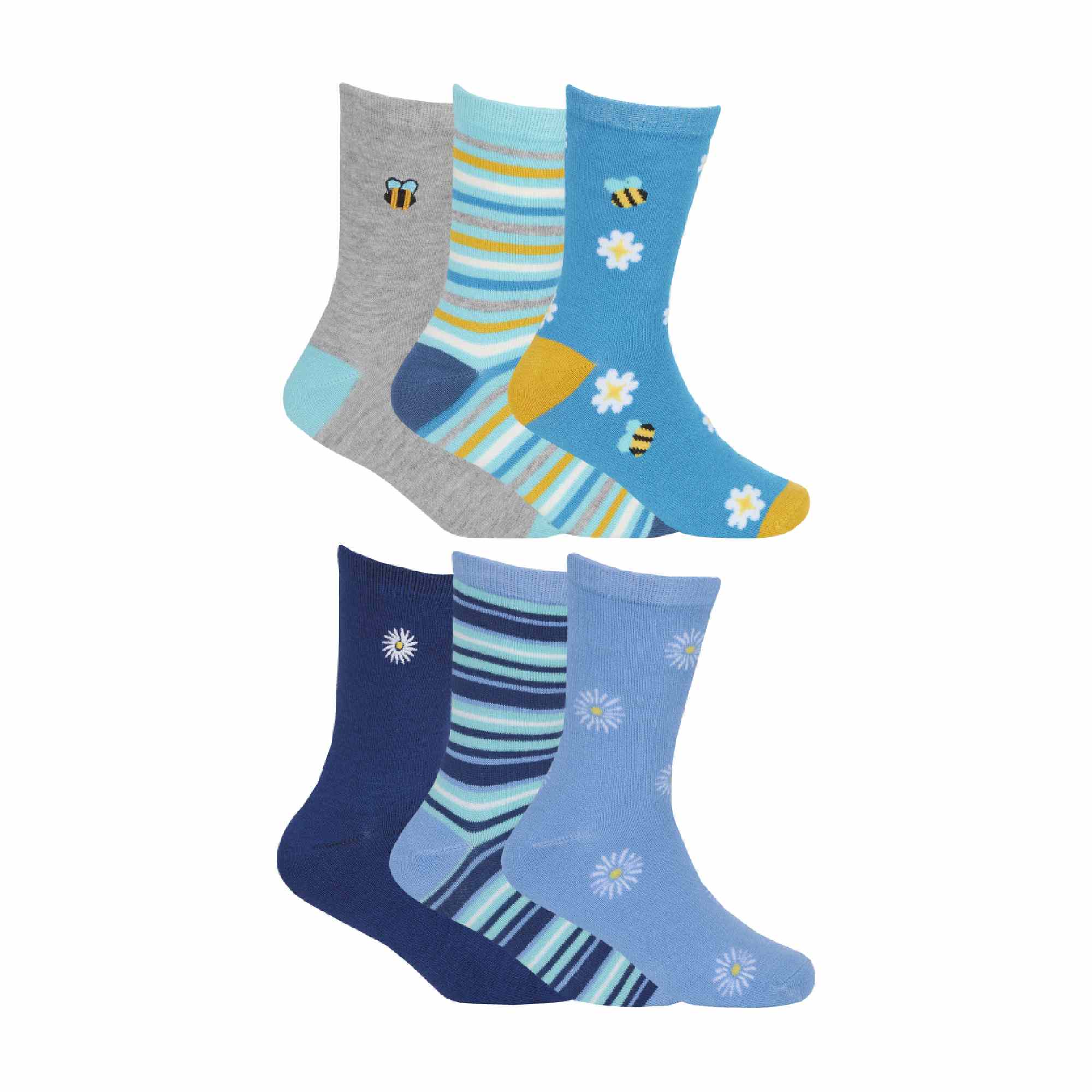 12 Pack Girls Breathable Soft Bamboo Cute Design Socks