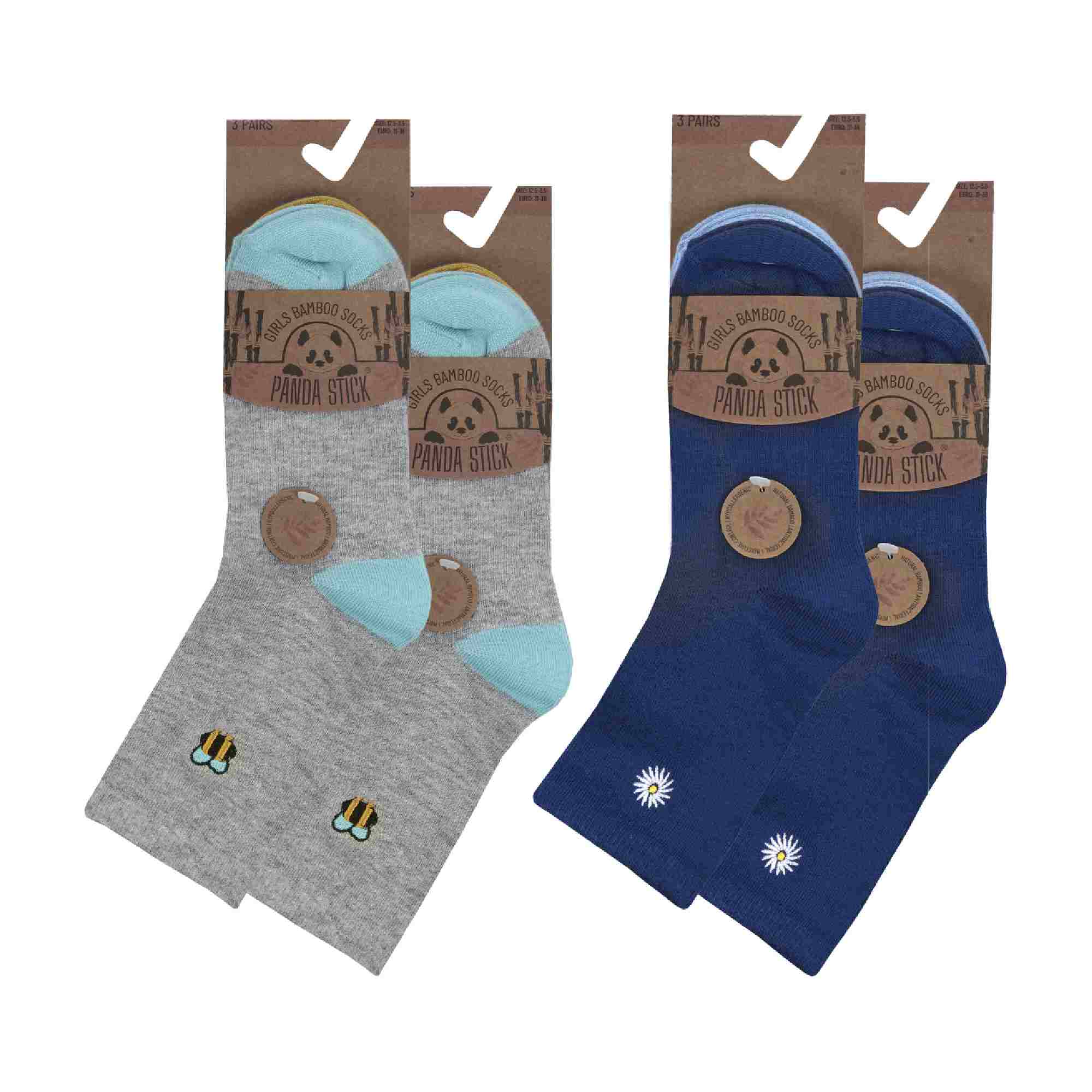 12 Pack Girls Breathable Soft Bamboo Cute Design Socks