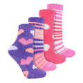 4 Pairs Girls Cosy Soft Slipper Socks