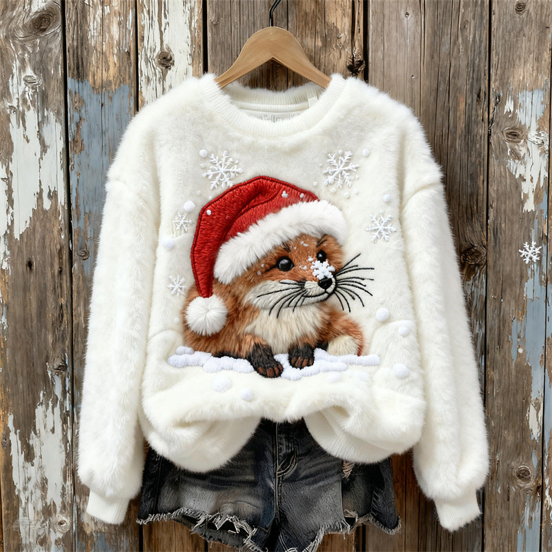 Women's 3D-printed Casual Christmas Hoodie