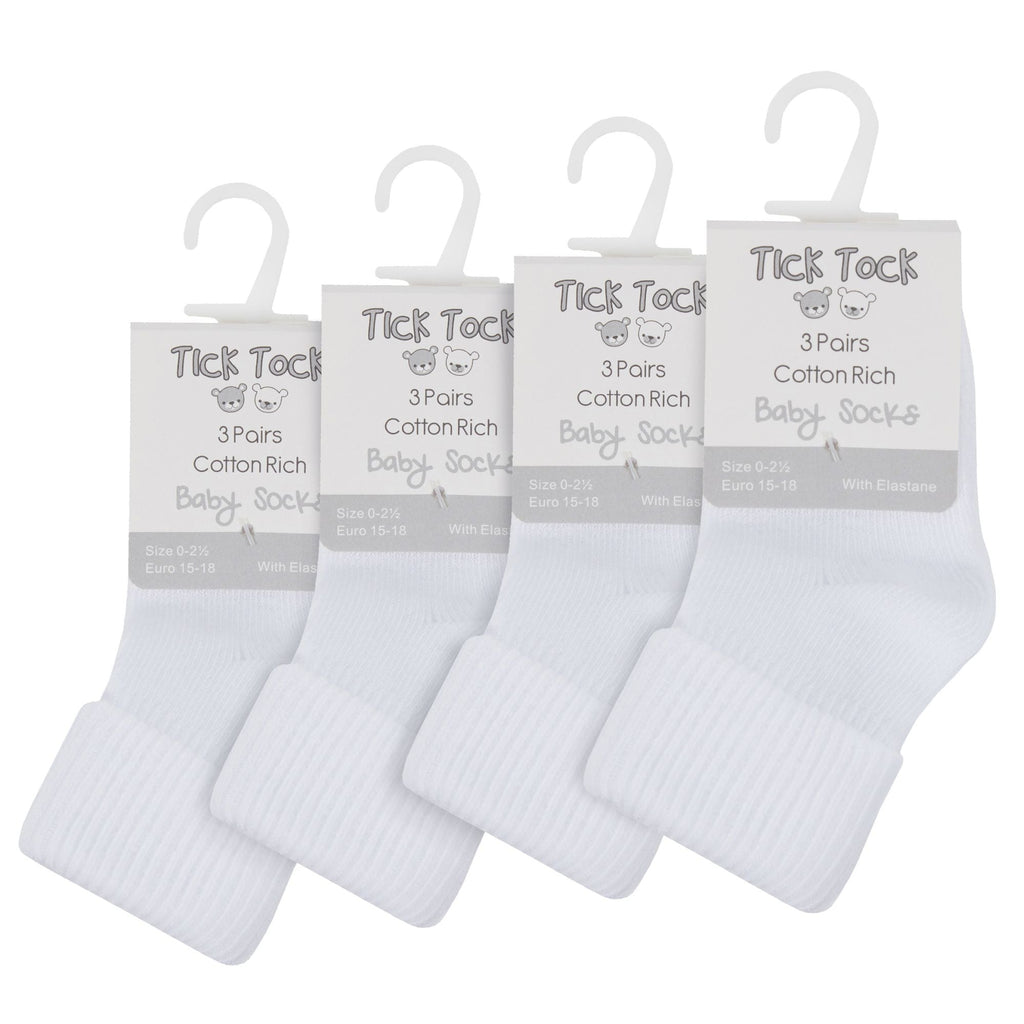 12 Pack Baby Girl & Boy Soft Cotton Turnover Top Socks