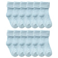 12 Pack Baby Girl & Boy Soft Cotton Turnover Top Socks