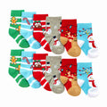 12 Pack Baby Unisex Festive Christmas Cute Design Cotton Socks