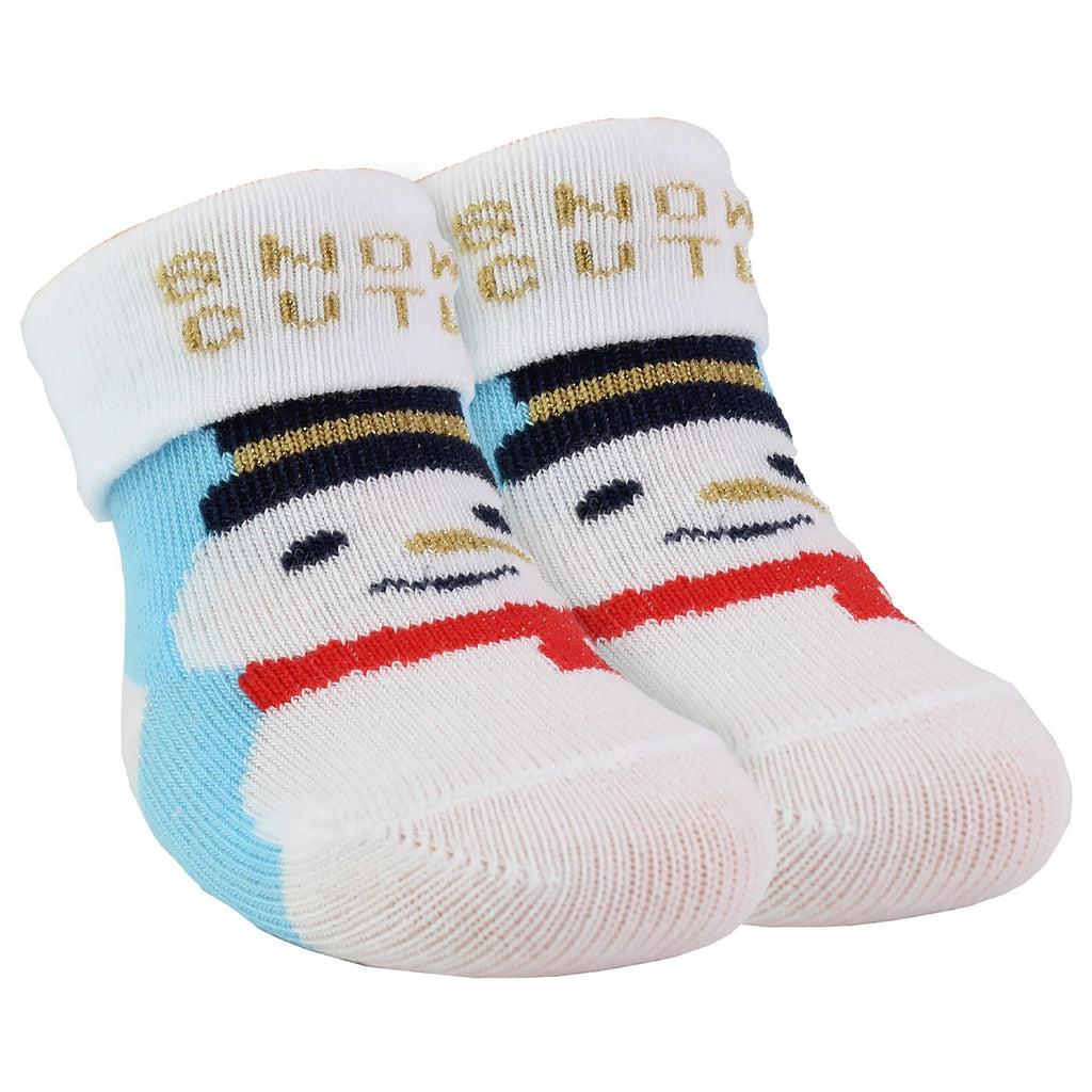 4 Pack Christmas Cotton Socks for Babies in a Gift Bag