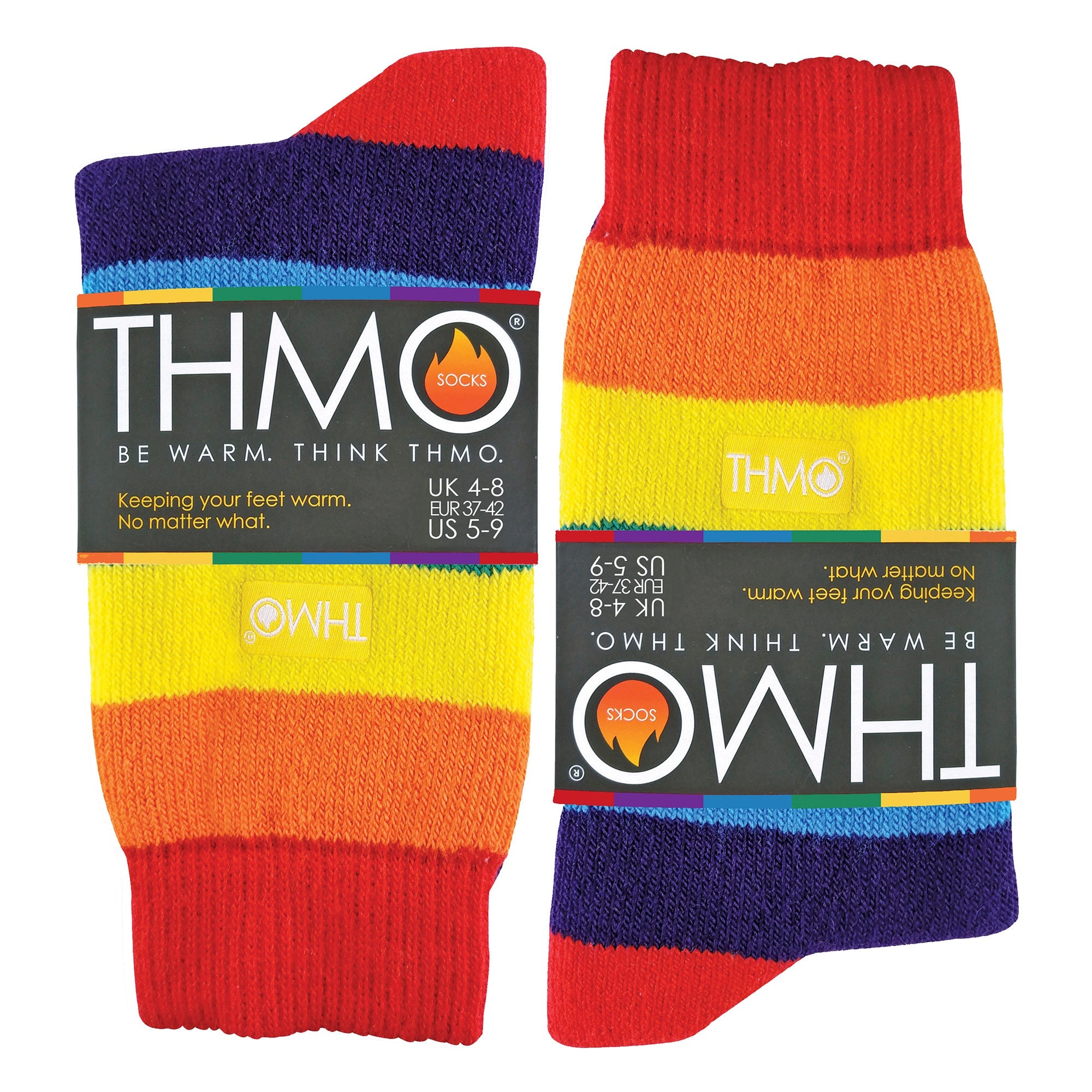 1 Pack Rainbow Striped Thermal Socks for Winter