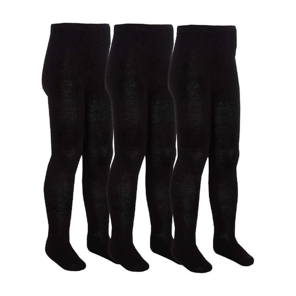3 Pack Girls Soft Plain Bamboo School Tights