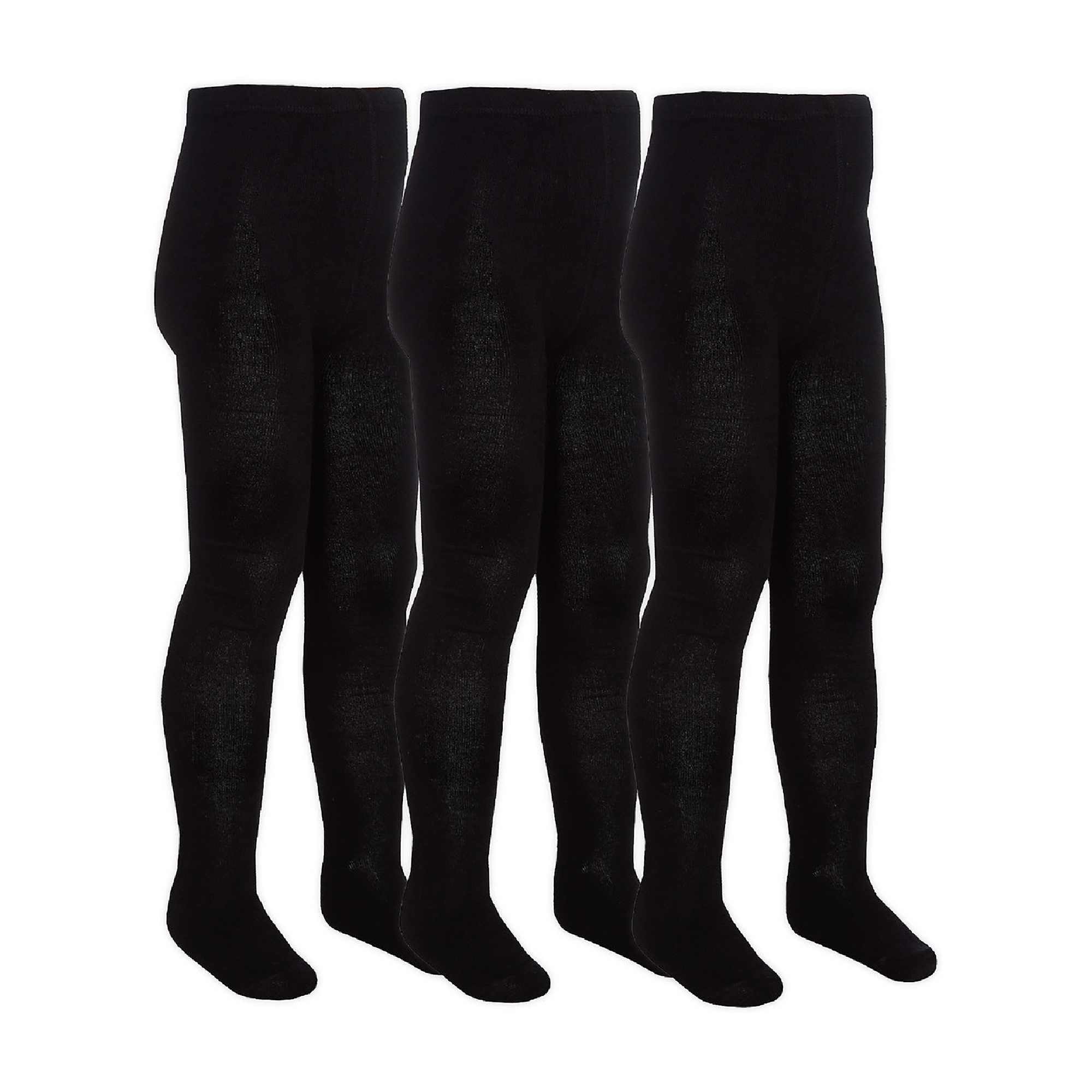 3 Pack Girls Soft Plain Bamboo School Tights